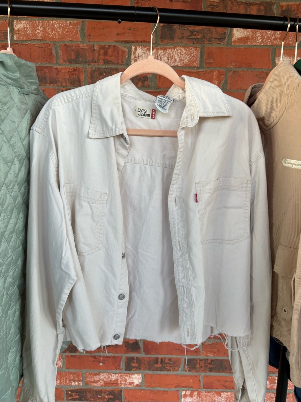 Levi's Women's Cream Button-Front Jean Jacket